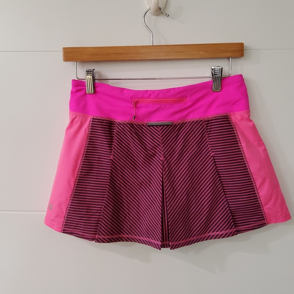 lululemon athletica Fast Cat Skirt Hyper Stripe Raspberry Glo Size 4 - Picture 6 of 13
